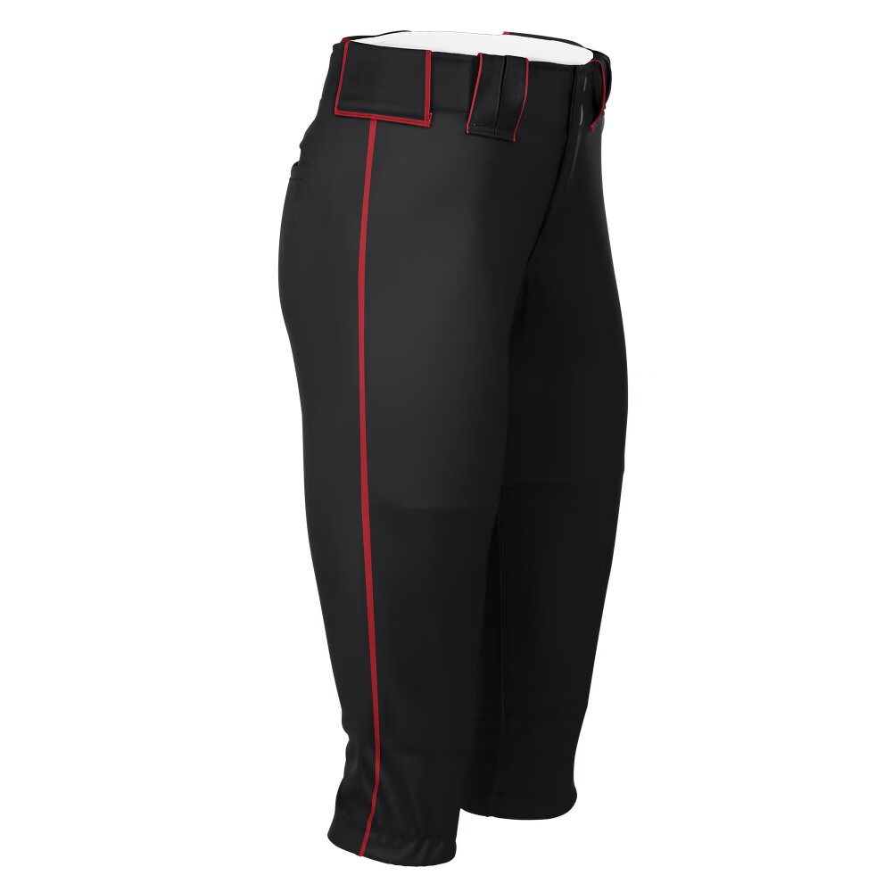 Women's Hypertech Series Fastpitch Pipe Plus Pant - Black w/ Red Stripe