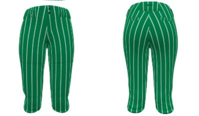 Women's Hypertech Series Fastpitch Pipe Plus Pant - Green w/ White PinStripe