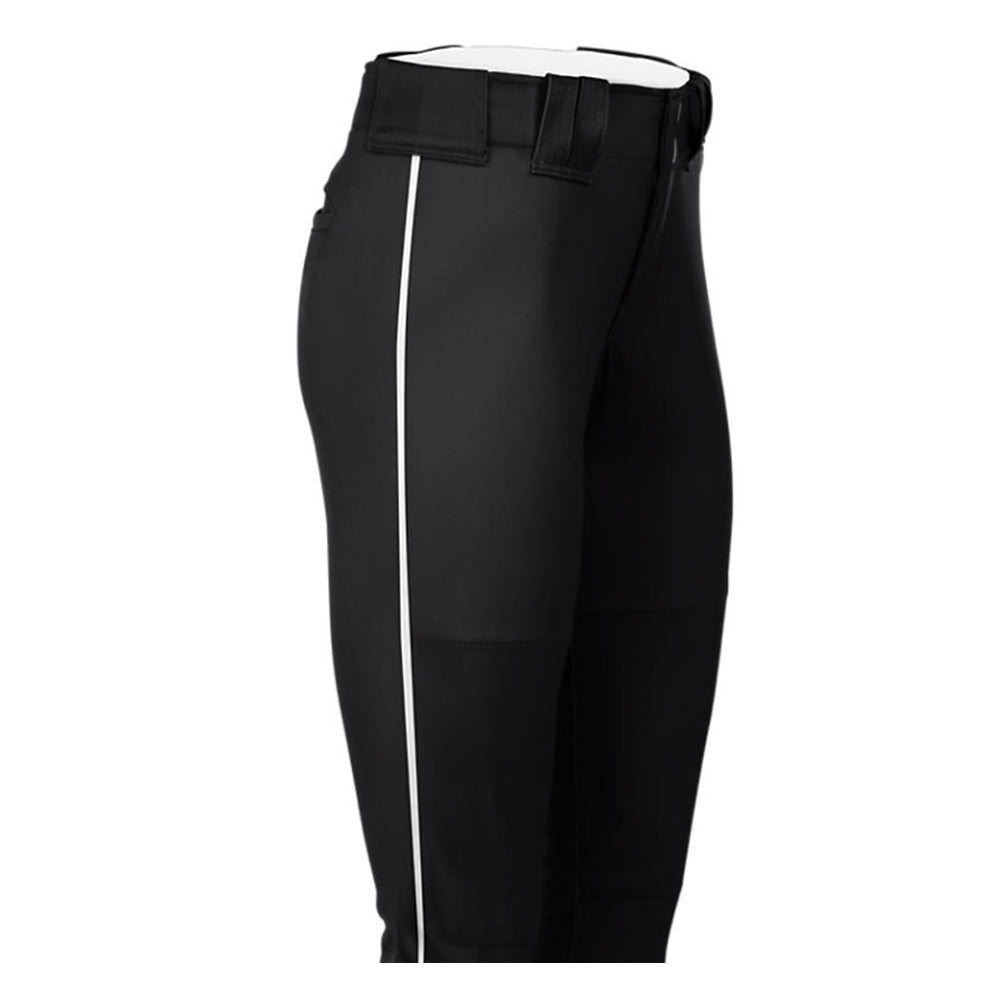 Women's Hypertech Series Pipe Fastpitch Pant (Black pants with white stripe)