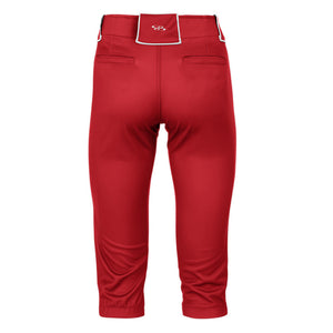 Women's Hypertech Series Fastpitch Pipe Plus Pant - Red w/ White Stripe